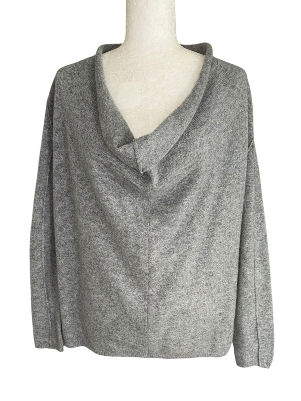 JOIE Gray Cashmere Draped Cowl Neck Oversized Sweater - S